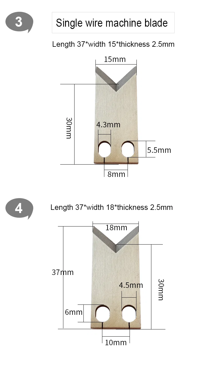 Trådstrippeblader, kniv for kniv for stålkuttemaskin, kniv for kabelkutt