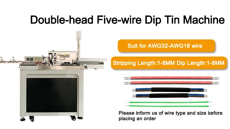 Wire cut strip twist dipping maskin, automatisk kabelstripping twisting cutting cutting tinning produksjonsmaskin, dobbel ends wire cut strip twisting tinning maskin 