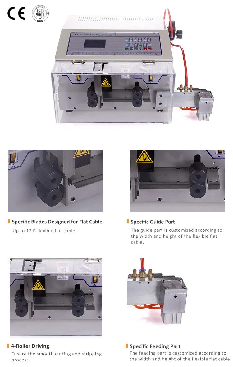 Flat kabelstripping kutte- og splittemaskin, elektrisk trådstripper, automatisk trådstripper, flat wire stripping-maskin