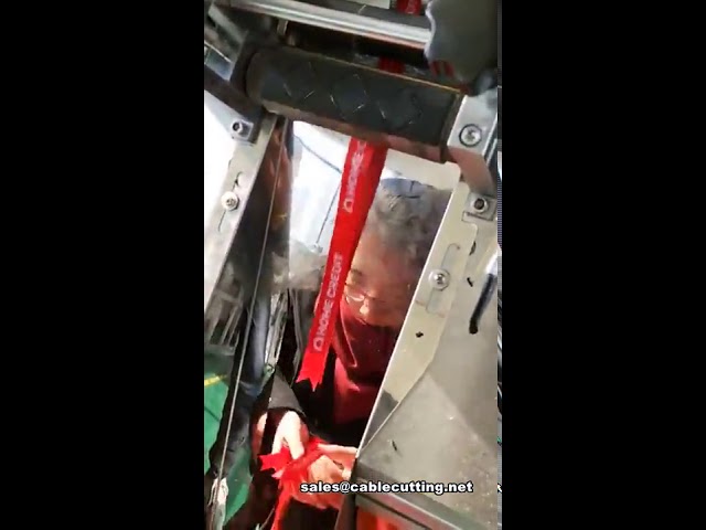 Ultrasonic fishtail shape colorful ribbon cutting machine, Tape cutting machine