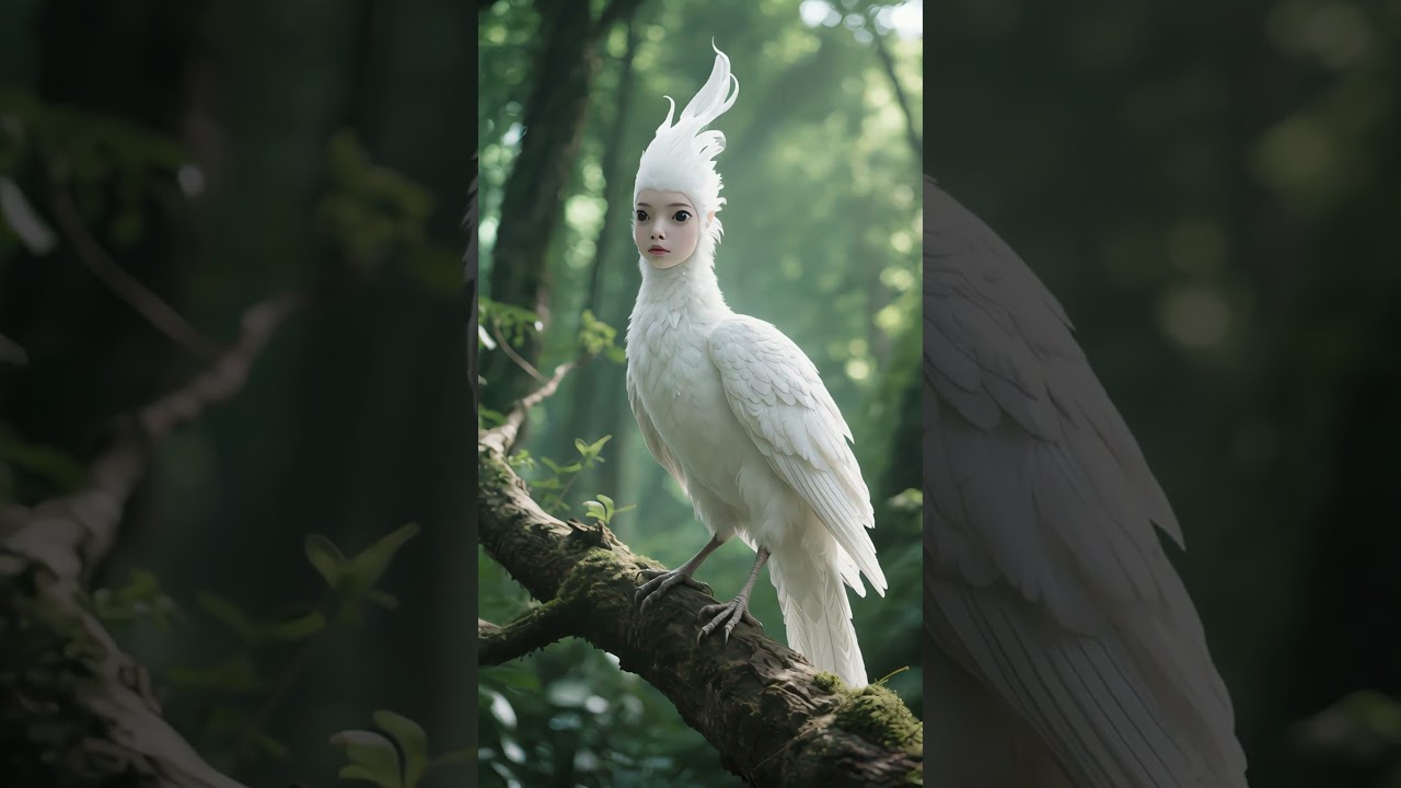 A fantastical creature inhabits the depths of the forest