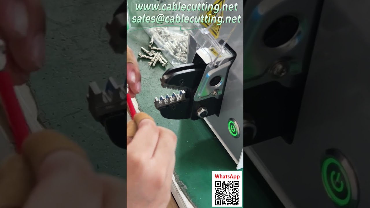 Automatisk elektrisk terminalpresse for solcellekontakter – reell produksjon uten luftpumpe #automasjon