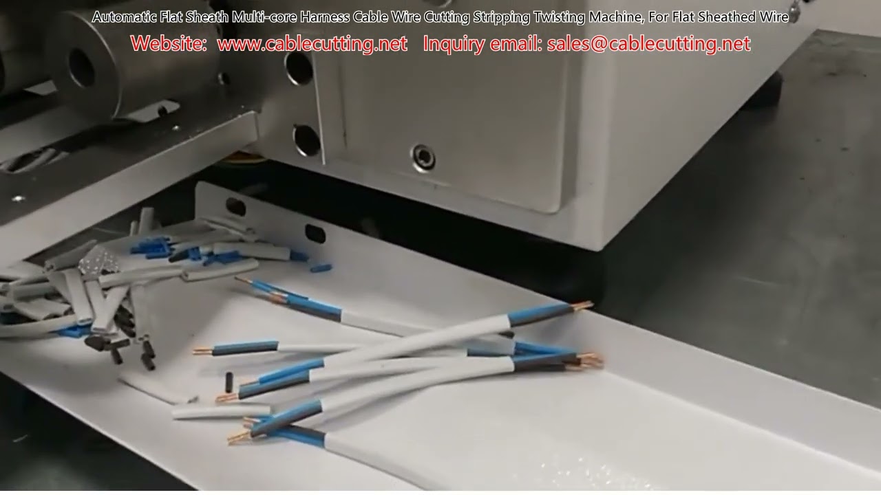 Automatic Flat Sheath Multi core Harness Cable Wire Cutting Stripping Twisting Machine, For Flat She