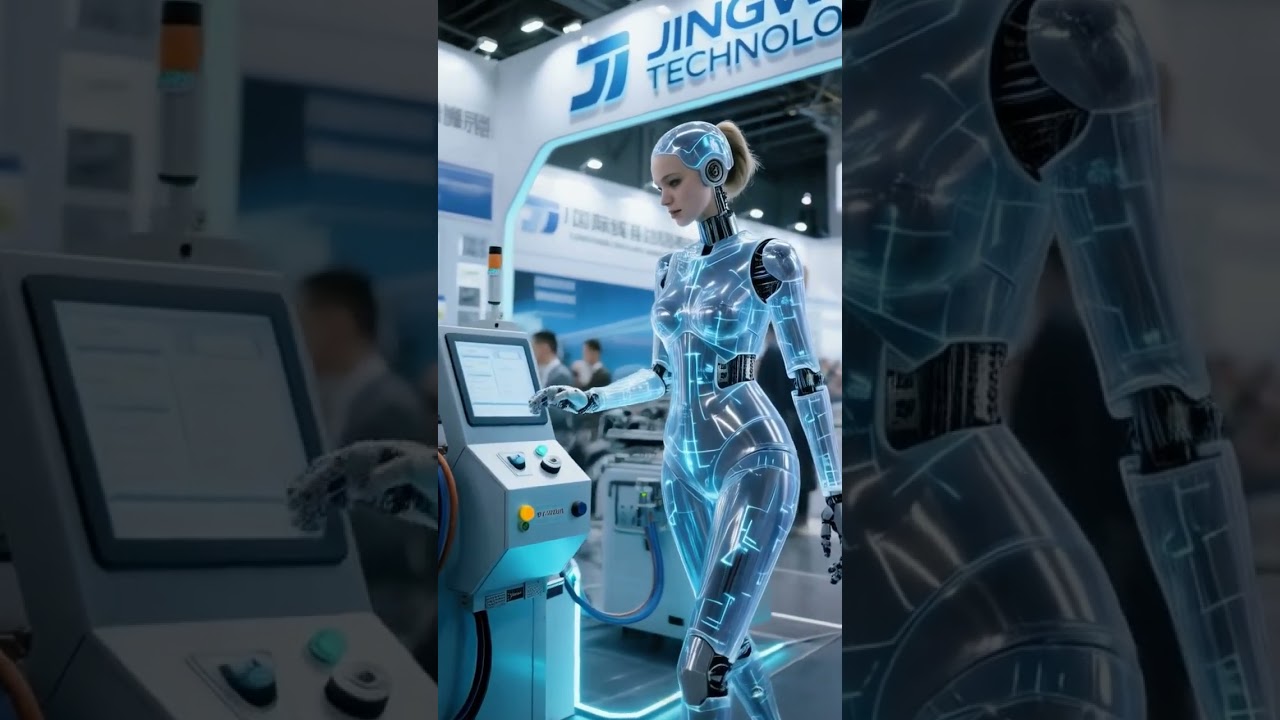 Roboter gjør sin entré på utstillingsområdet. #Roboter #Maskin #Kabeltrådavisolering