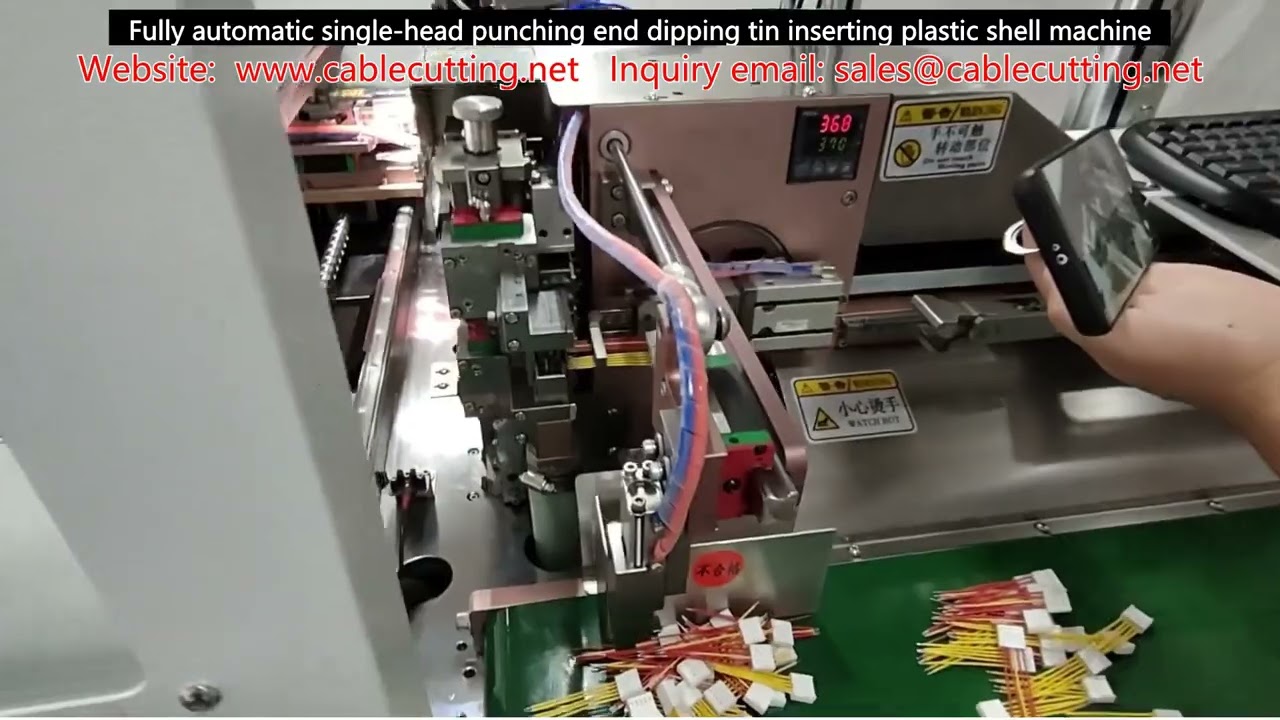 Multi core stripping machine, automatic cable management, stripping, and end cutting